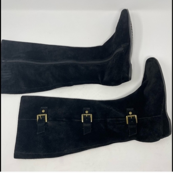 AEROSOLES Black Club Sota Suede Boots with Buckles - 6.5 - Like New‎ - Picture 5 of 12